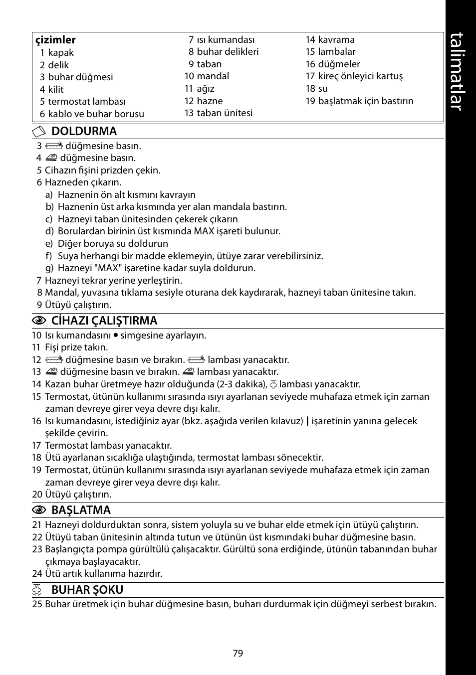 Ta lim atl ar | RUSSELL HOBBS STEAM GLIDE User Manual | Page 79 / 92