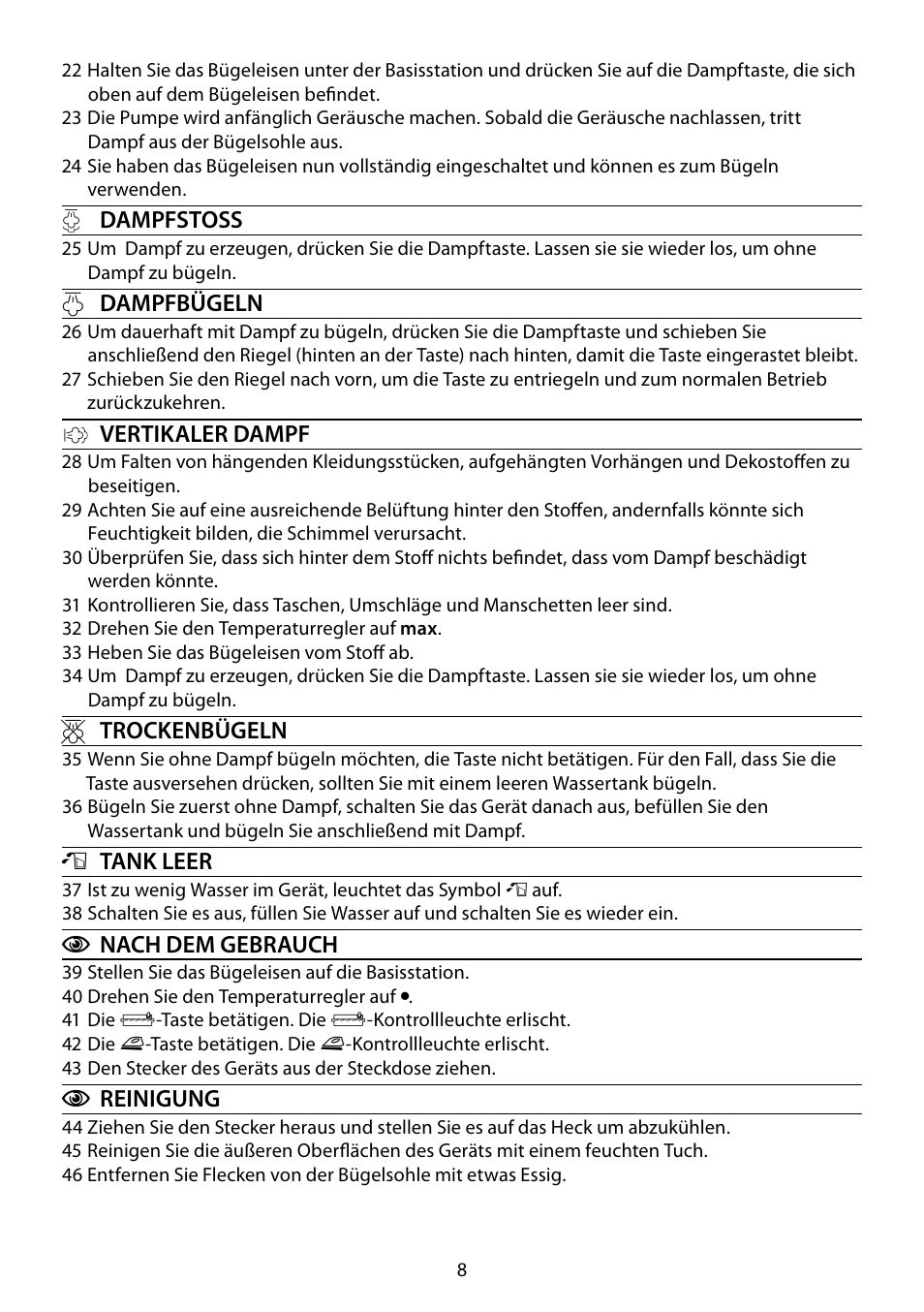 RUSSELL HOBBS STEAM GLIDE User Manual | Page 8 / 92