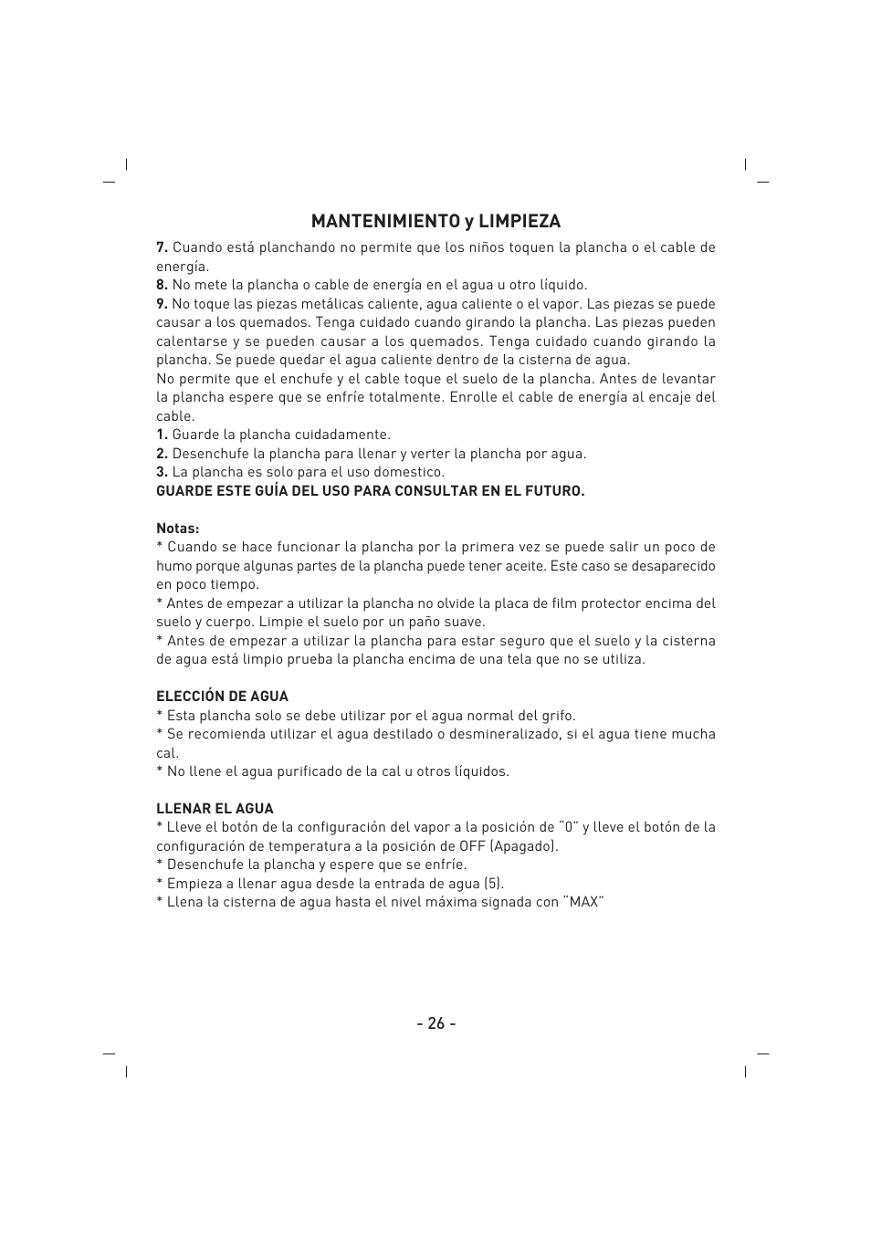 Mantenimiento y limpieza | SINBO SSI 2858 User Manual | Page 27 / 48