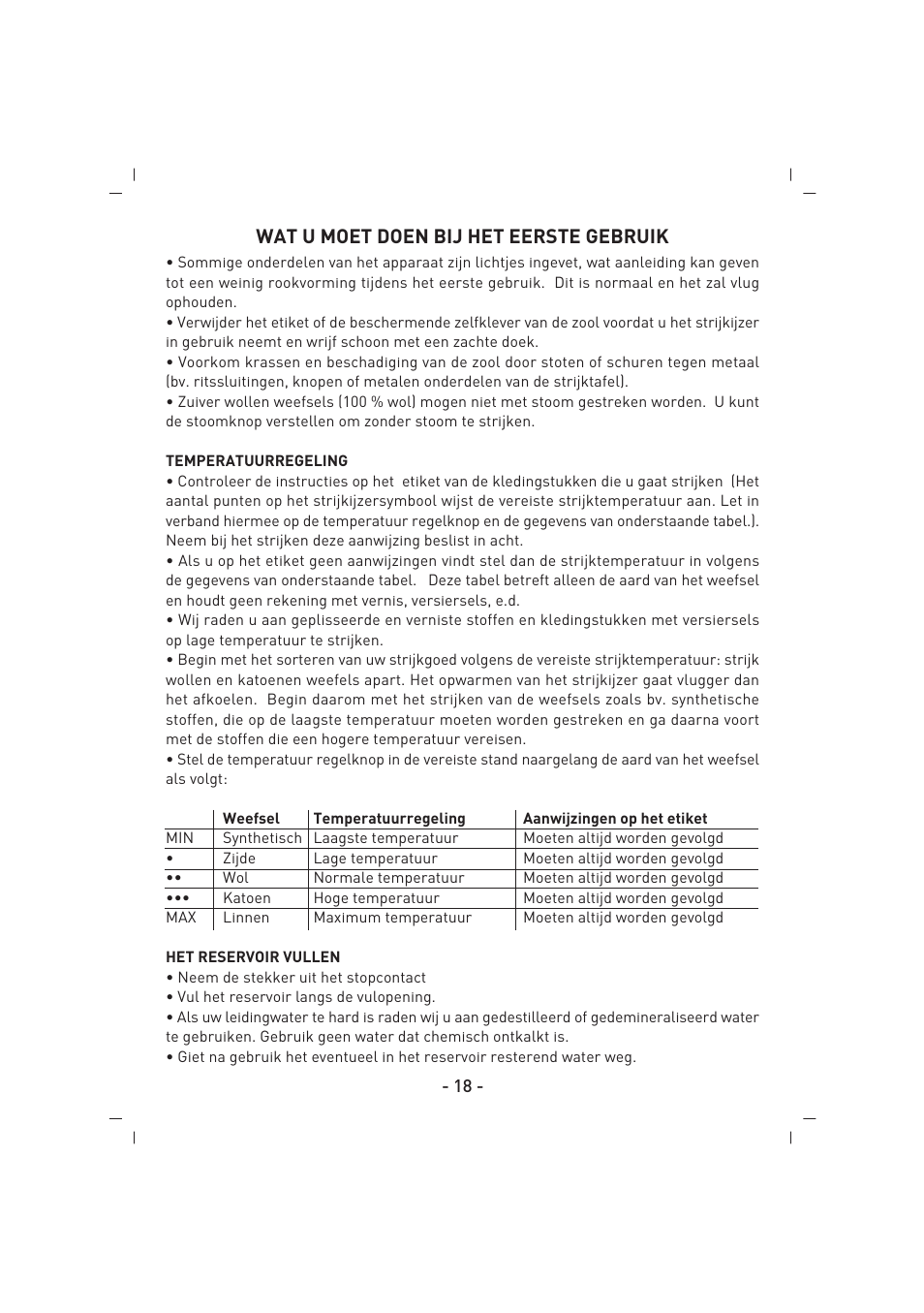 Wat u moet doen bij het eerste gebruik | SINBO SSI 2844 User Manual | Page 19 / 44