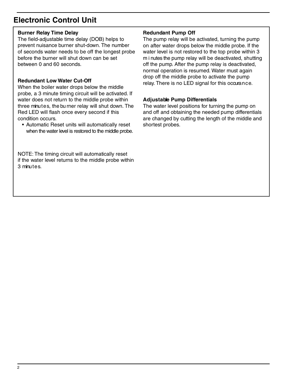 Electronic control unit | McDonnell & Miller MM 286 Series 1575 Low Water Cut-Off User Manual | Page 2 / 12