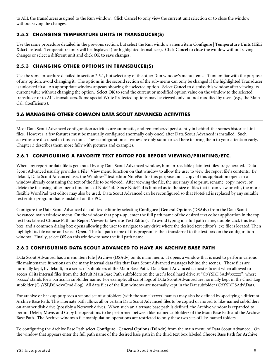 2 changing temperature units in transducer(s), 3 changing other options in transducer(s), Changing temperature units in transducer(s) | Changing other options in transducer(s) | YSI Data Scout Advanced User Manual | Page 13 / 115