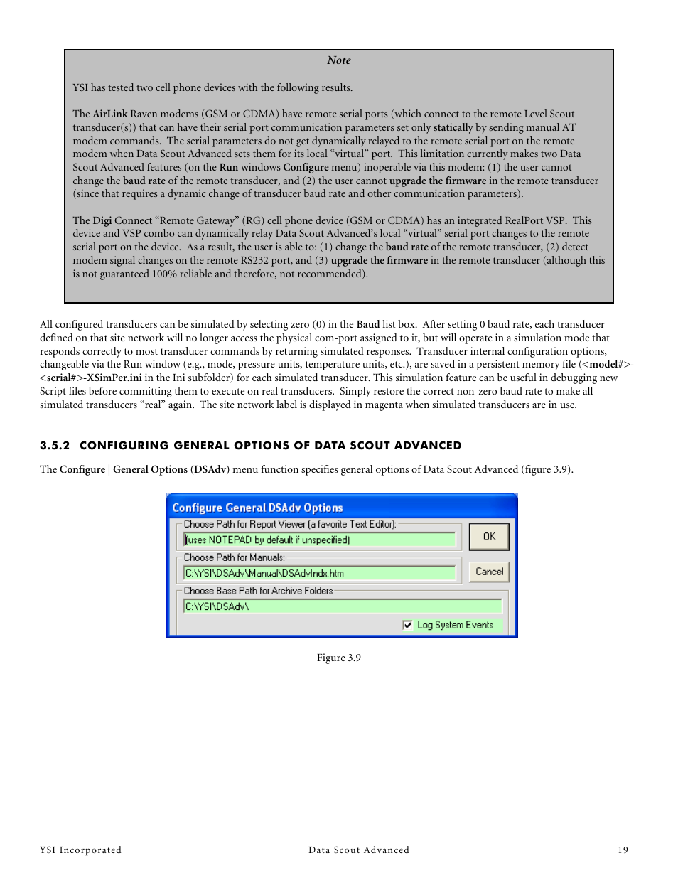 Configuring general options of data scout advanced | YSI Data Scout Advanced User Manual | Page 23 / 115