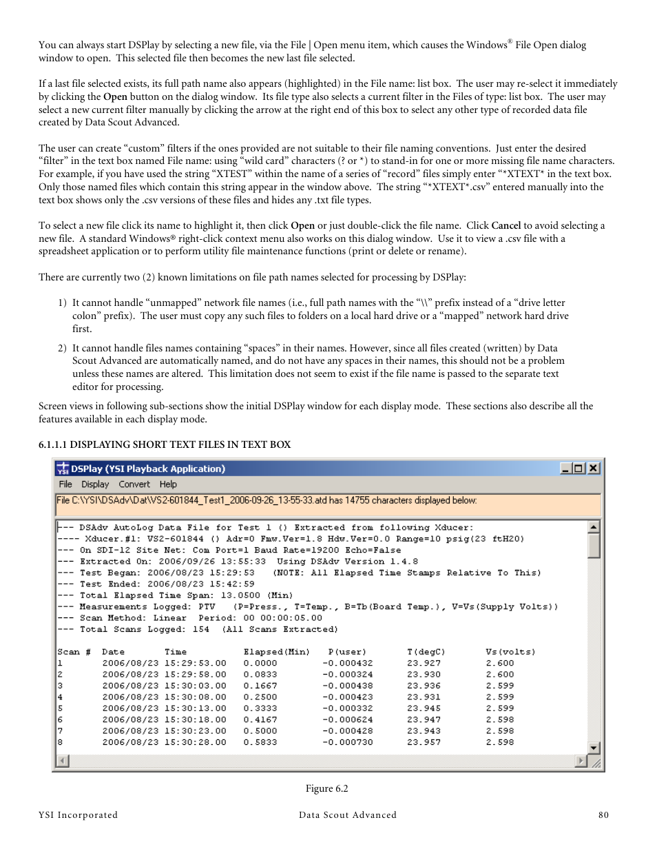1 displaying short text files in text box | YSI Data Scout Advanced User Manual | Page 84 / 115