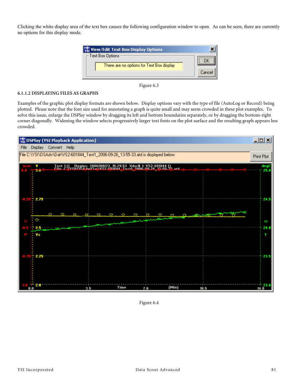 2 displaying files as graphs | YSI Data Scout Advanced User Manual | Page 85 / 115