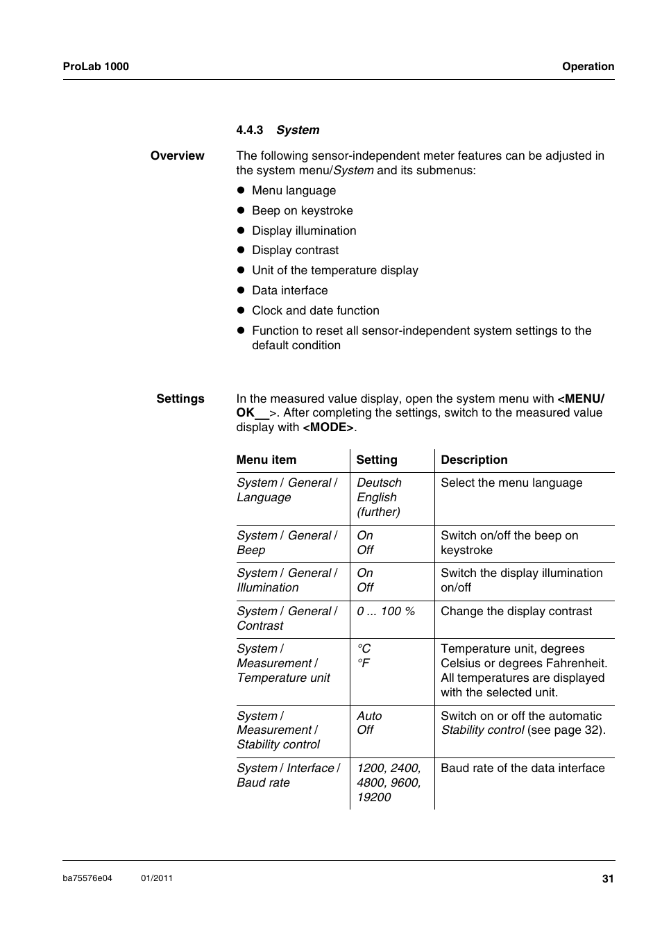 3 system | Xylem ProLab 1000 BENCH TOP pH METER User Manual | Page 31 / 103