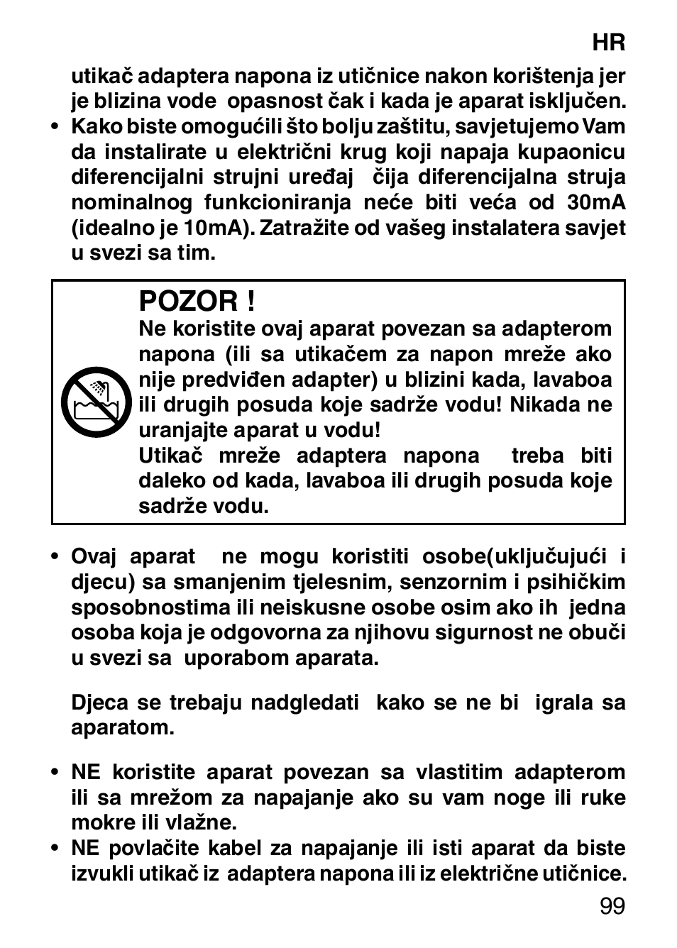 Pozor | Imetec HI MAN EXPERT HC7 200 User Manual | Page 106 / 128