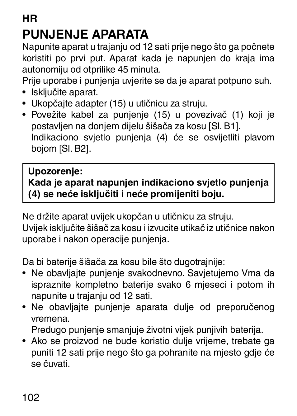 Punjenje aparata | Imetec HI MAN EXPERT HC7 200 User Manual | Page 109 / 128