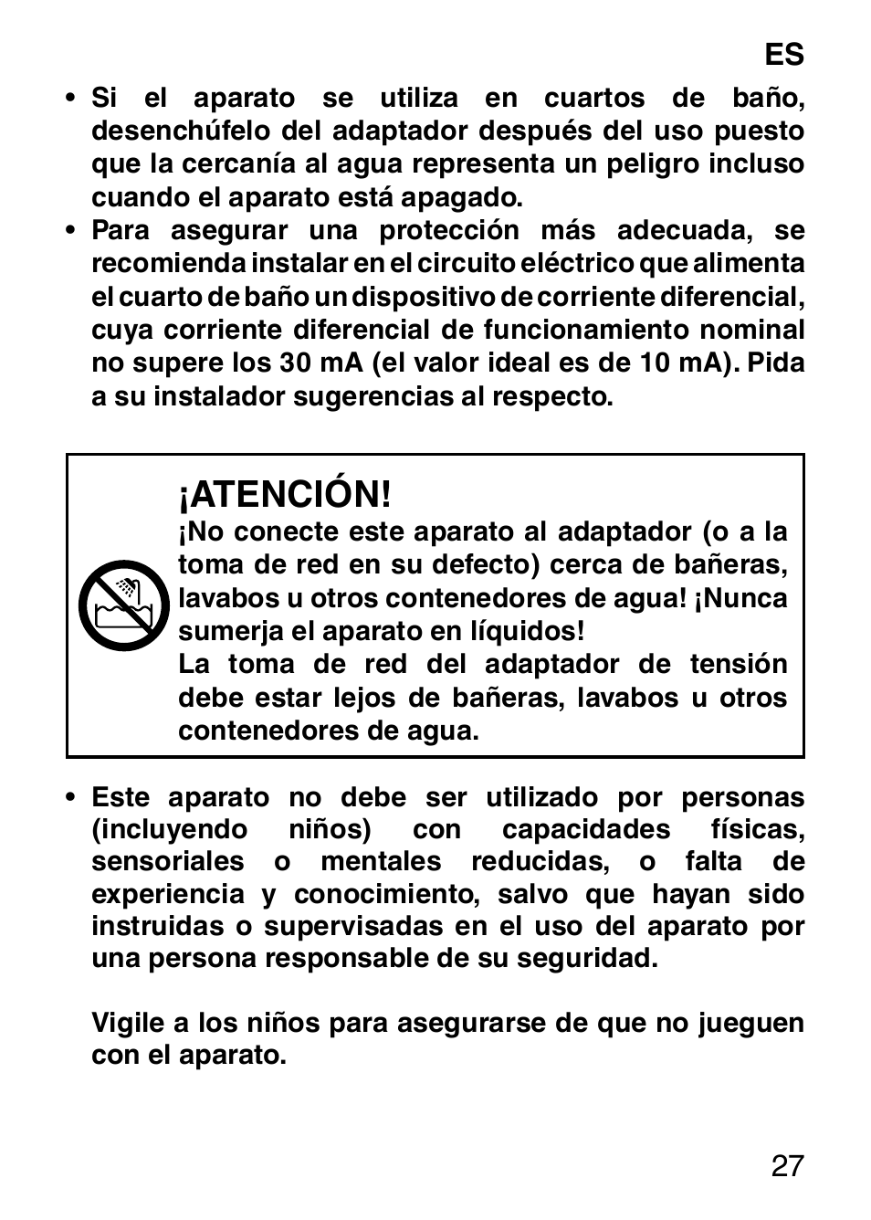 Atención | Imetec HI MAN EXPERT HC7 200 User Manual | Page 34 / 128