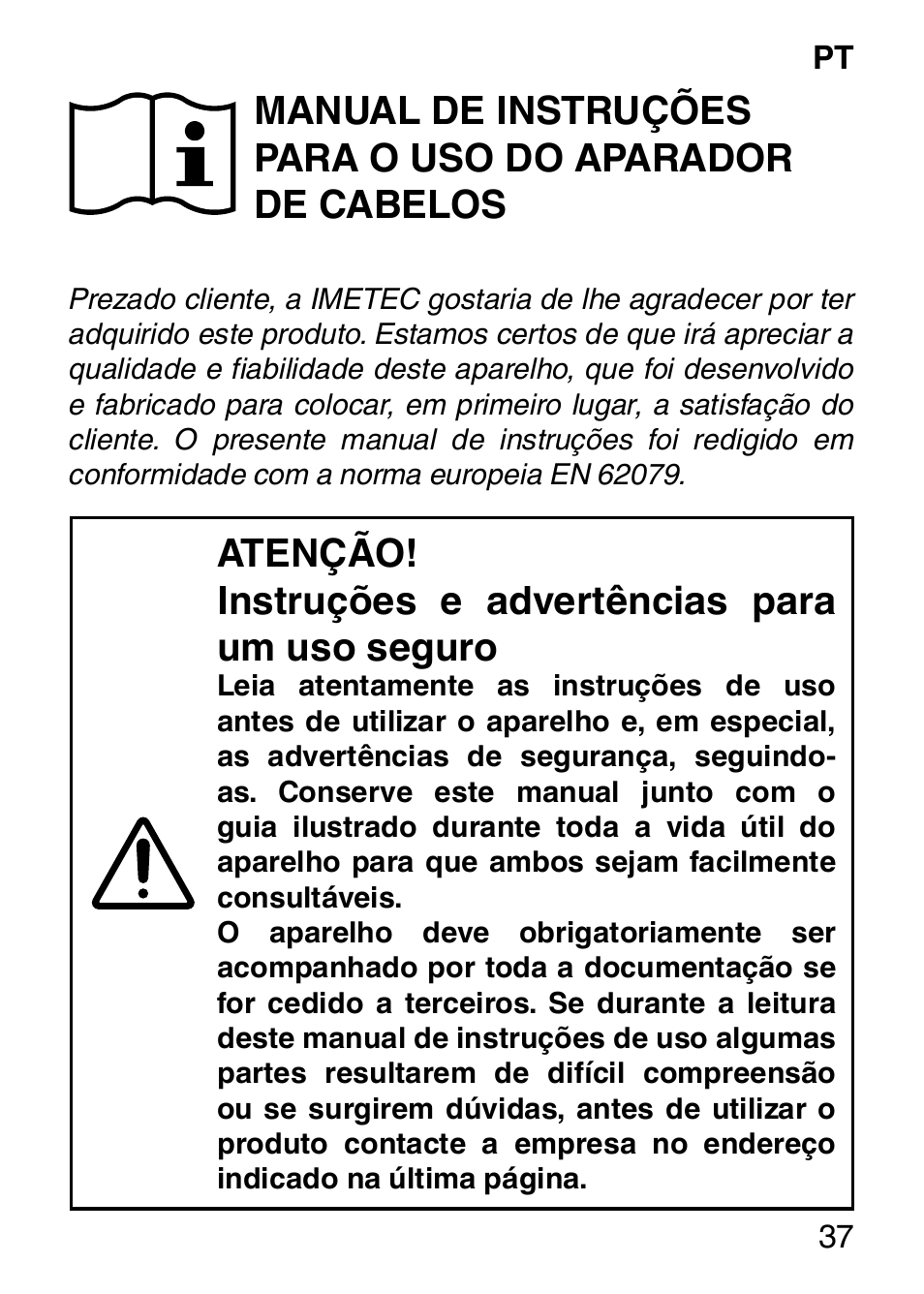 Imetec HI MAN EXPERT HC7 200 User Manual | Page 44 / 128