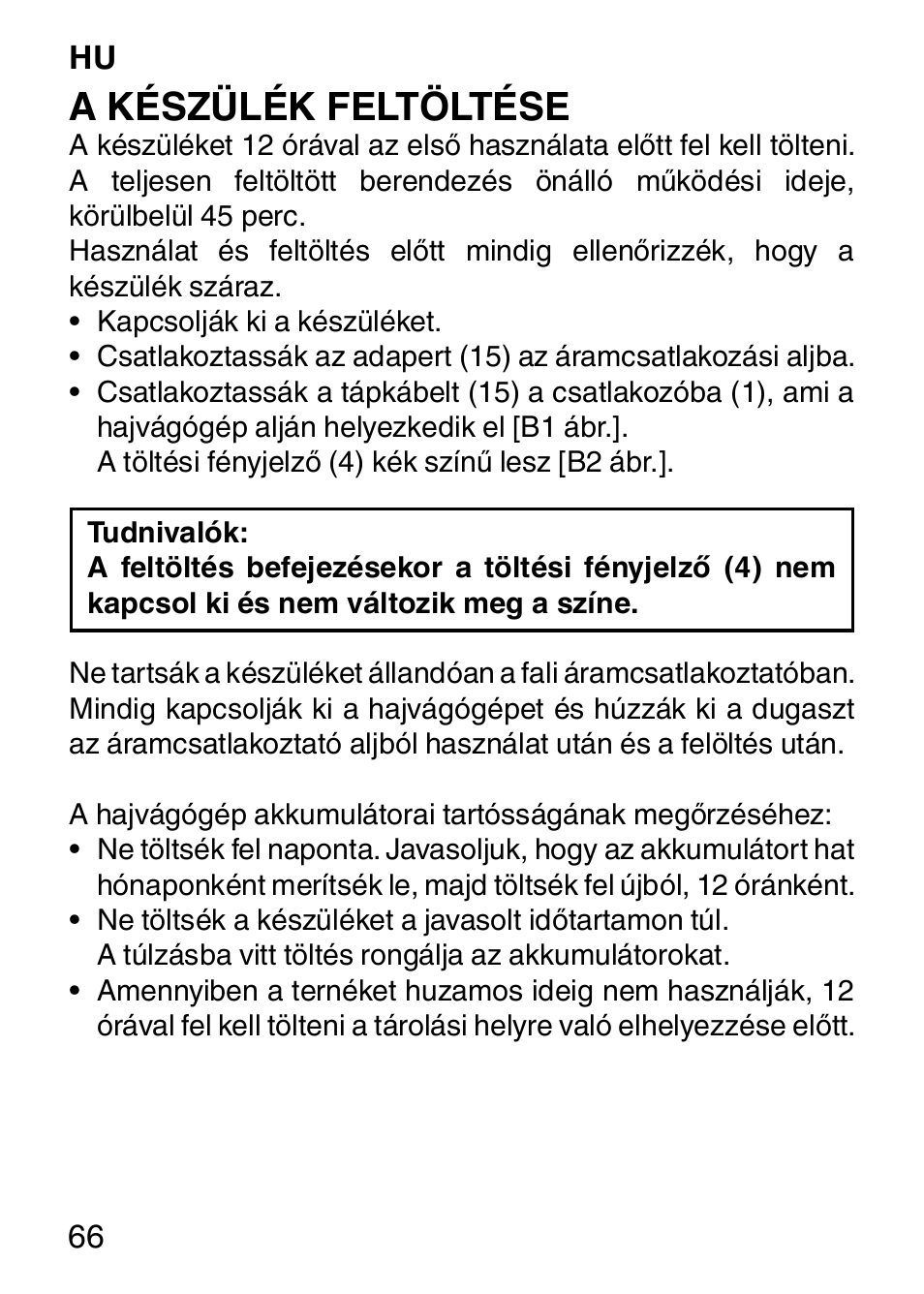 A készülék feltöltése | Imetec HI MAN EXPERT HC7 200 User Manual | Page 73 / 128