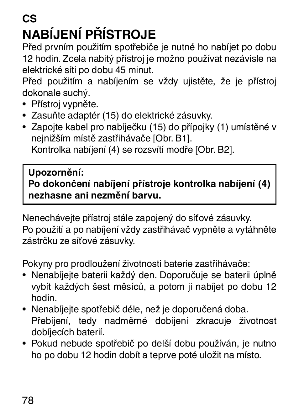 Nabíjení přístroje | Imetec HI MAN EXPERT HC7 200 User Manual | Page 85 / 128