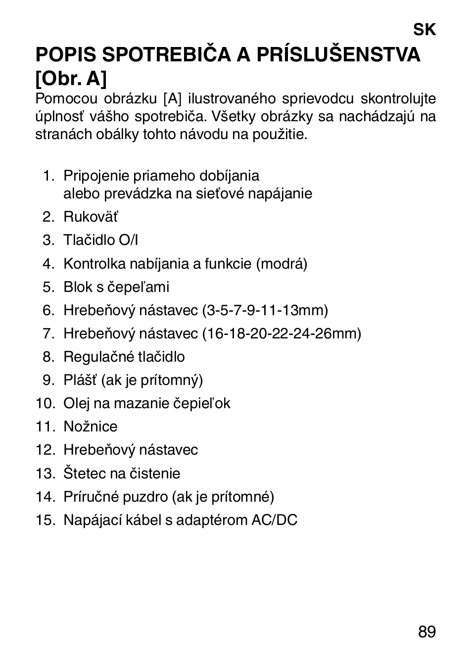 Popis spotrebiča a príslušenstva [obr. a | Imetec HI MAN EXPERT HC7 200 User Manual | Page 96 / 128