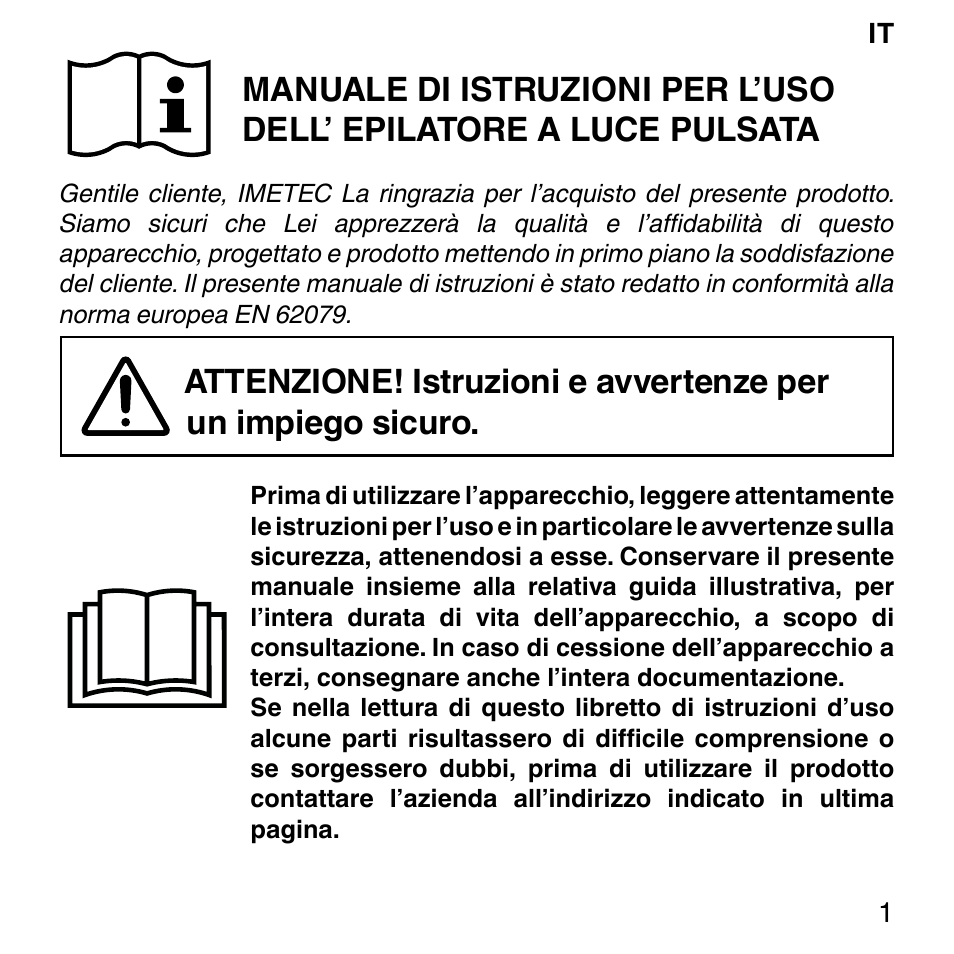 Imetec BELLISSIMA SENSEPIL LUX User Manual | Page 5 / 118