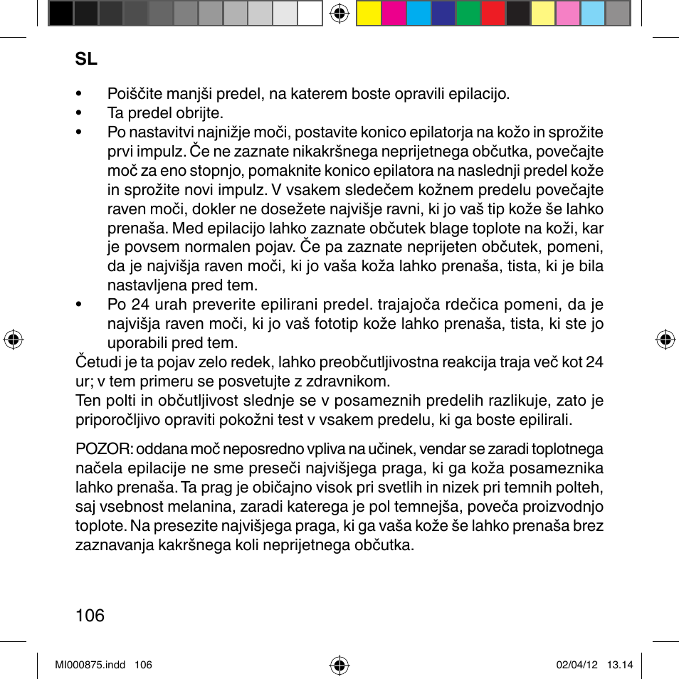 Imetec BELLISSIMA FLASH & GO DISPOSABLE LAMP User Manual | Page 112 / 146