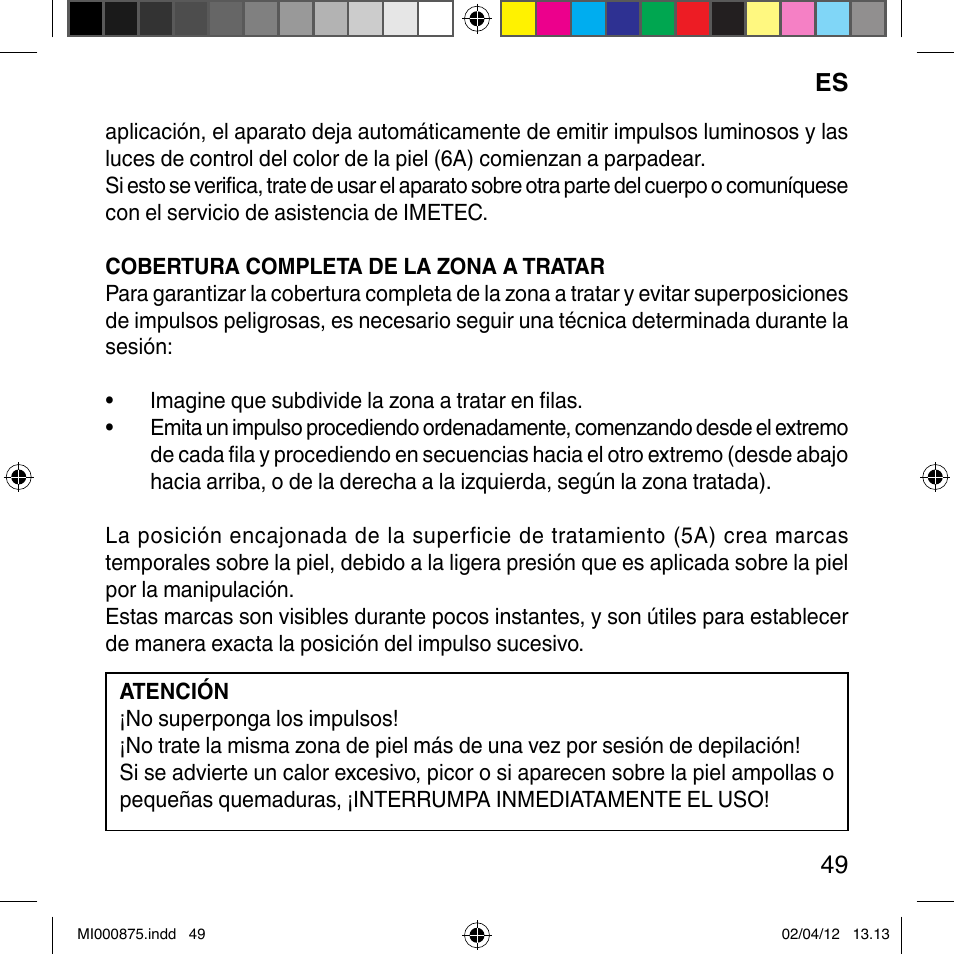 Imetec BELLISSIMA FLASH & GO DISPOSABLE LAMP User Manual | Page 55 / 146