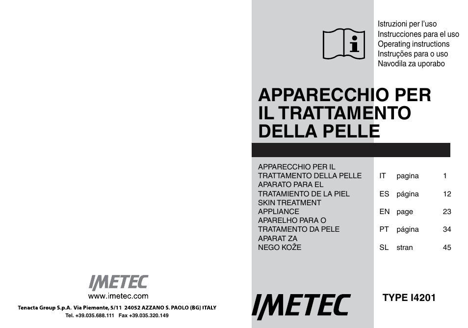 Imetec BELLISSIMA FACE CLEANSING User Manual | 58 pages