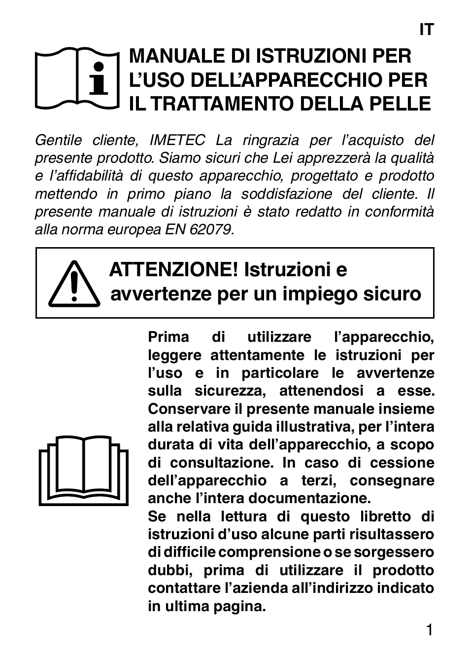 Imetec BELLISSIMA FACE CLEANSING User Manual | Page 3 / 58