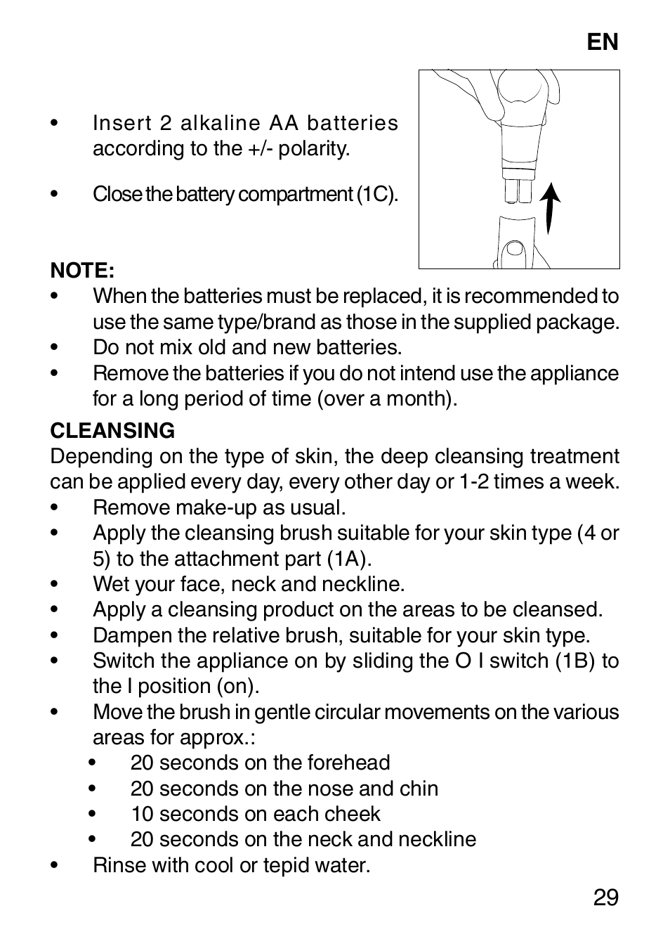 Imetec BELLISSIMA FACE CLEANSING User Manual | Page 31 / 58