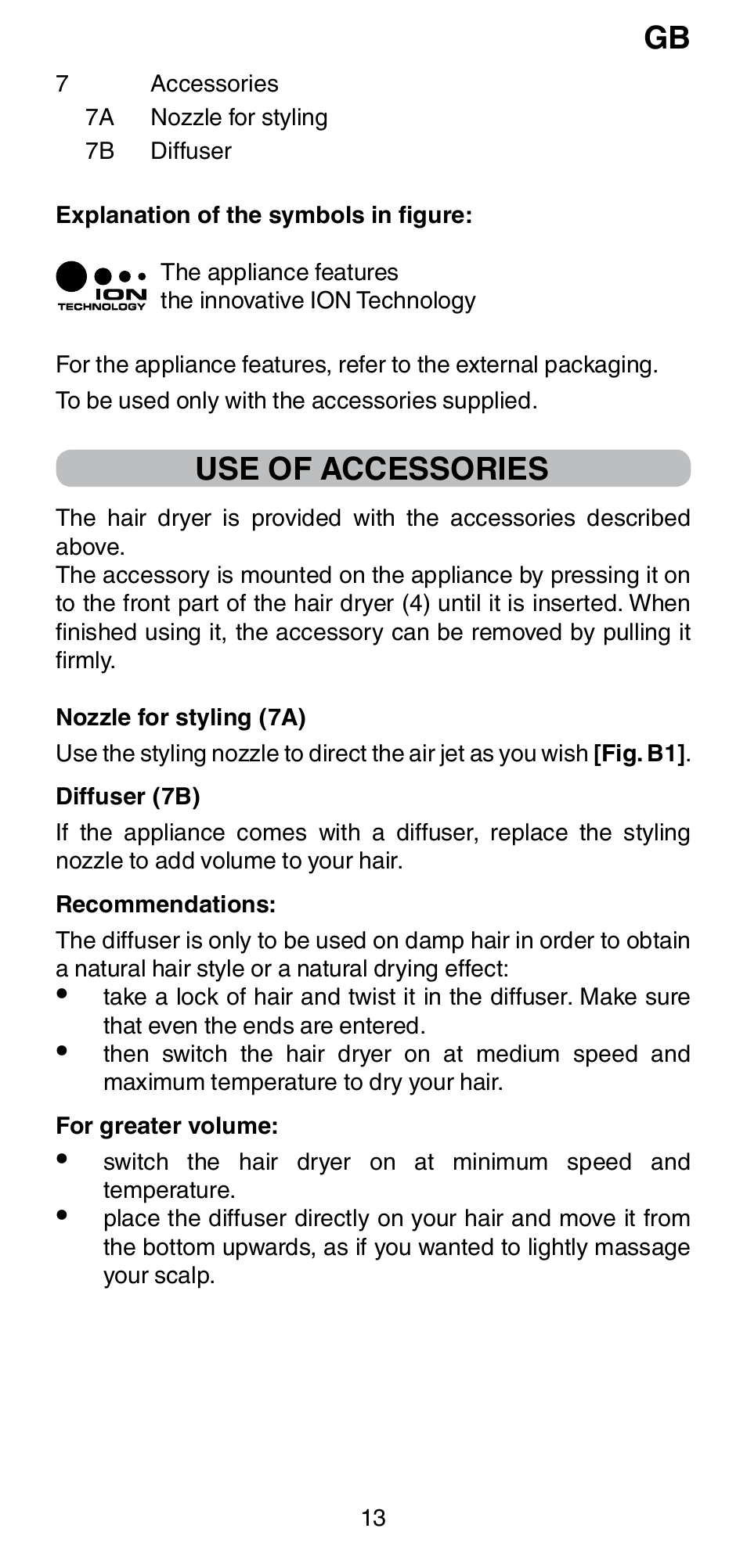 Use of accessories | Imetec BELLISSIMA PC5 2500 User Manual | Page 15 / 84