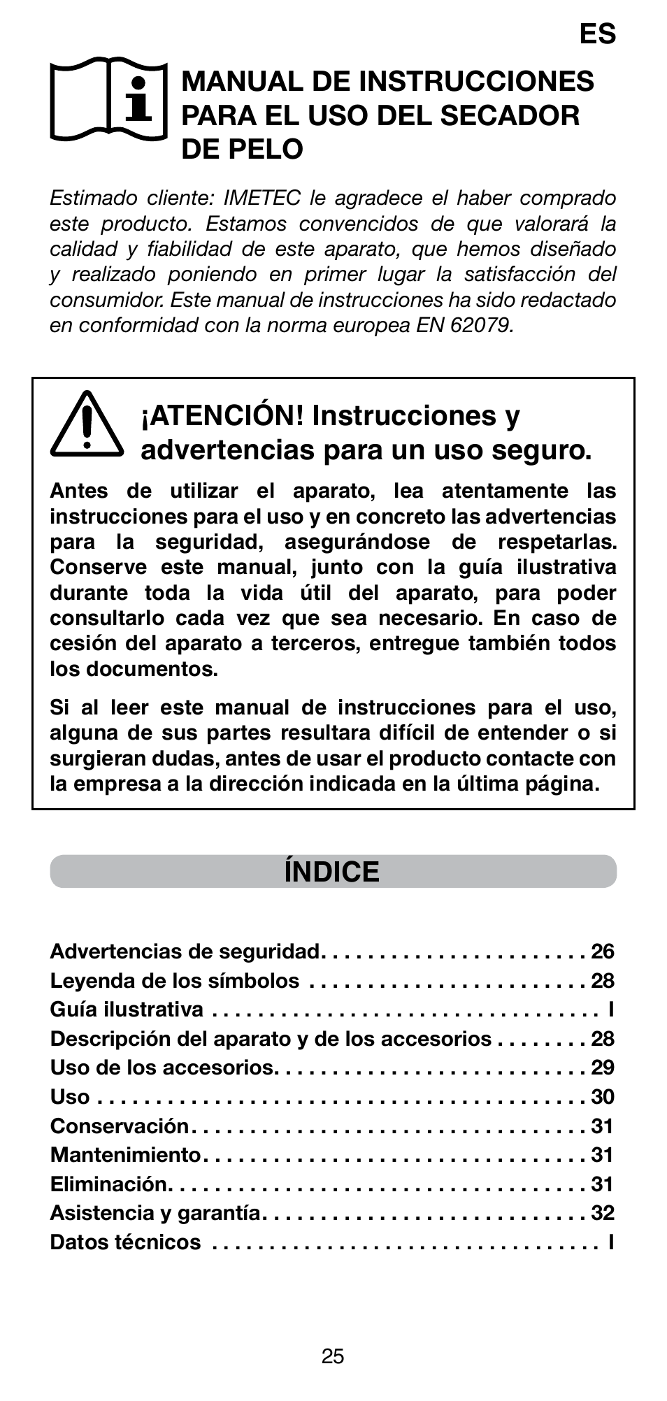 Índice | Imetec BELLISSIMA PC5 2500 User Manual | Page 27 / 84