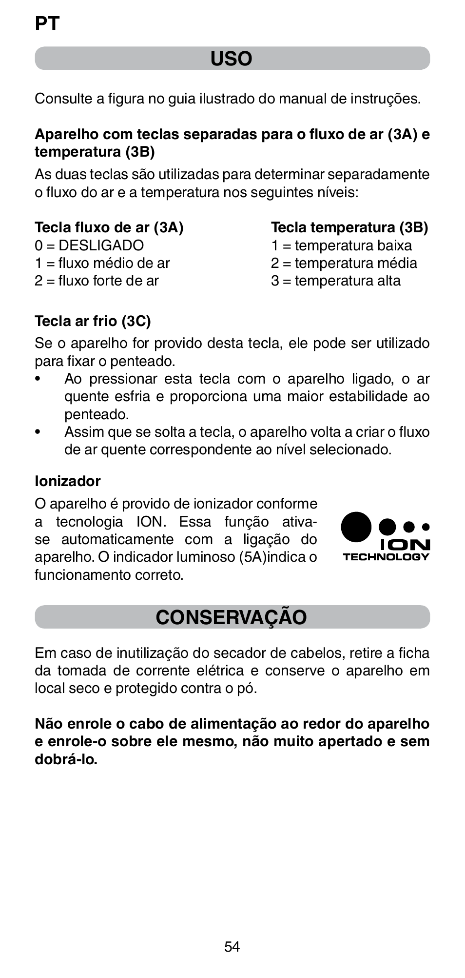 Conservação | Imetec BELLISSIMA PC5 2500 User Manual | Page 56 / 84