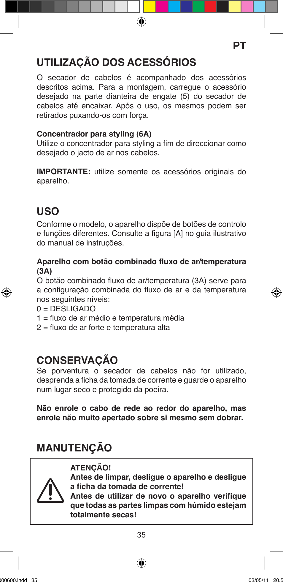 Utilização dos acessórios, Conservação, Manutenção | Imetec BELLISSIMA C12 2000 User Manual | Page 37 / 57