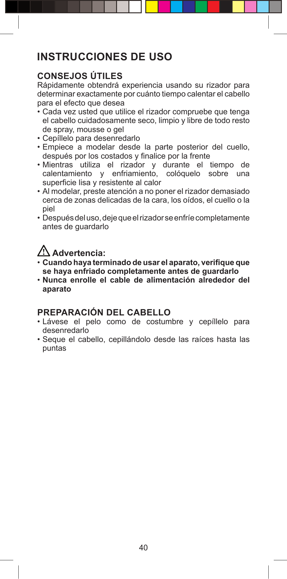 Instrucciones de uso | Imetec BELLISSIMA PROFESSIONAL G10 900 User Manual | Page 43 / 57