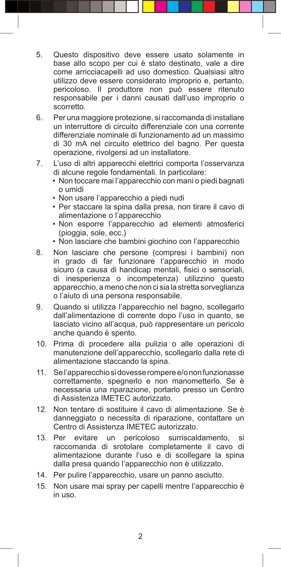 Imetec BELLISSIMA PROFESSIONAL G10 900 User Manual | Page 5 / 57