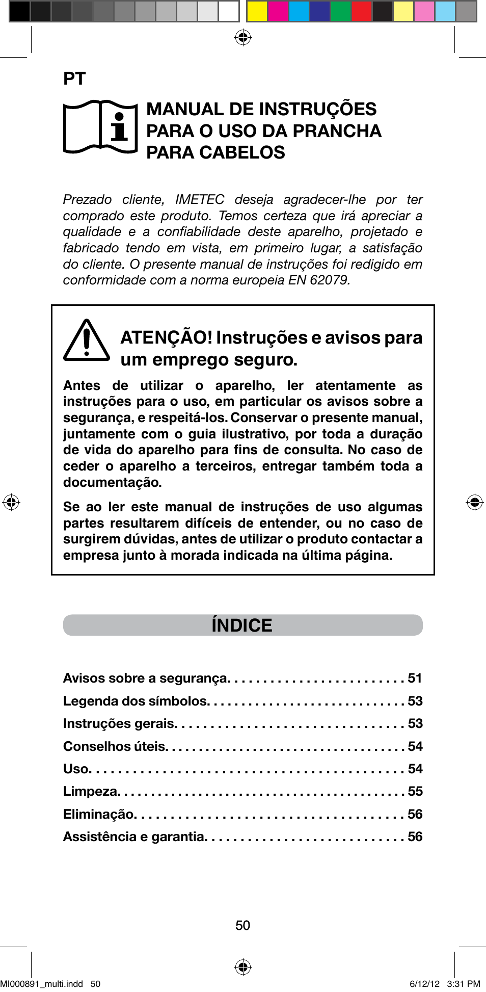 Índice | Imetec BELLISSIMA B 100 User Manual | Page 52 / 65