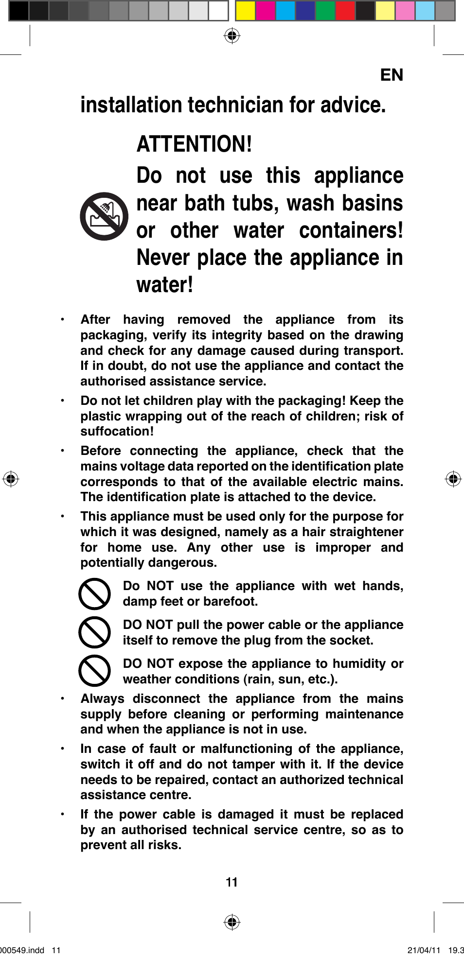 Imetec BELLISSIMA CREATIVITY STYLE CREATOR B7 500 User Manual | Page 13 / 66