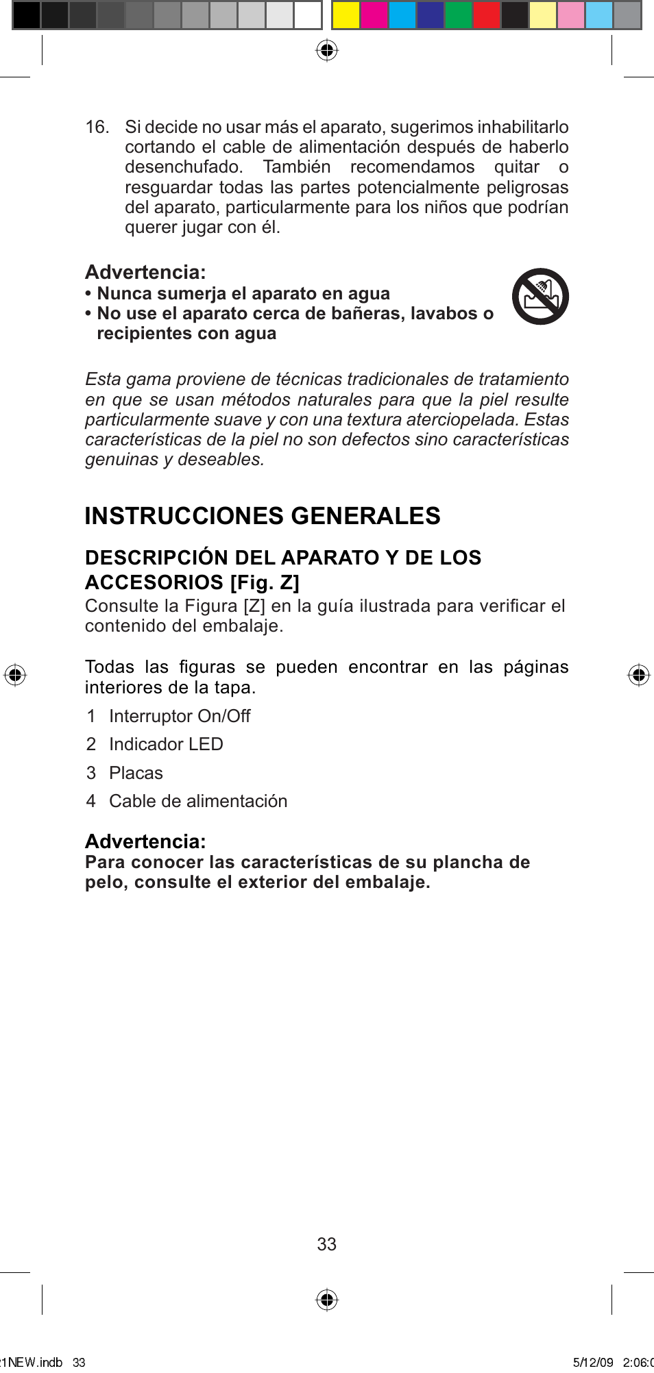 Instrucciones generales | Imetec BELLISSIMA MINI MC210 User Manual | Page 36 / 49