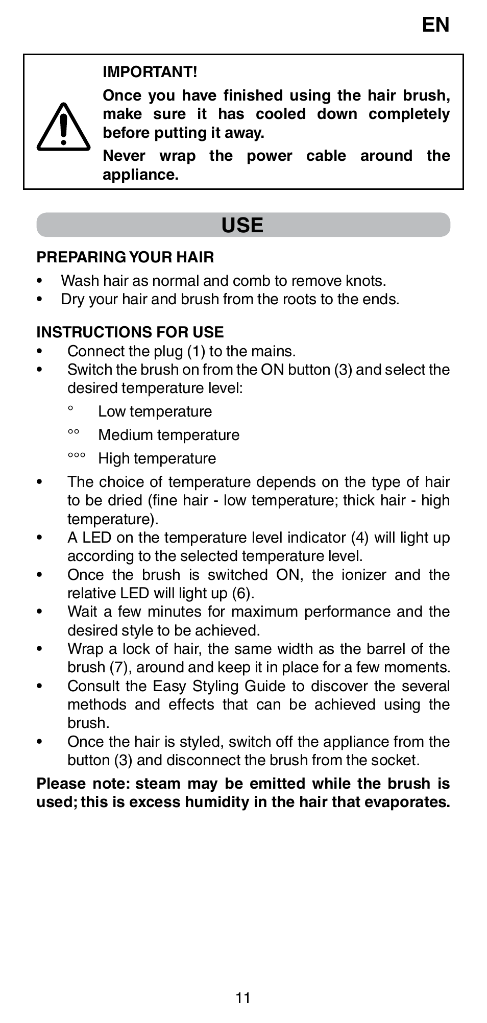 Imetec BELLISSIMA MAGIC STYLE PB4 38 User Manual | Page 13 / 62