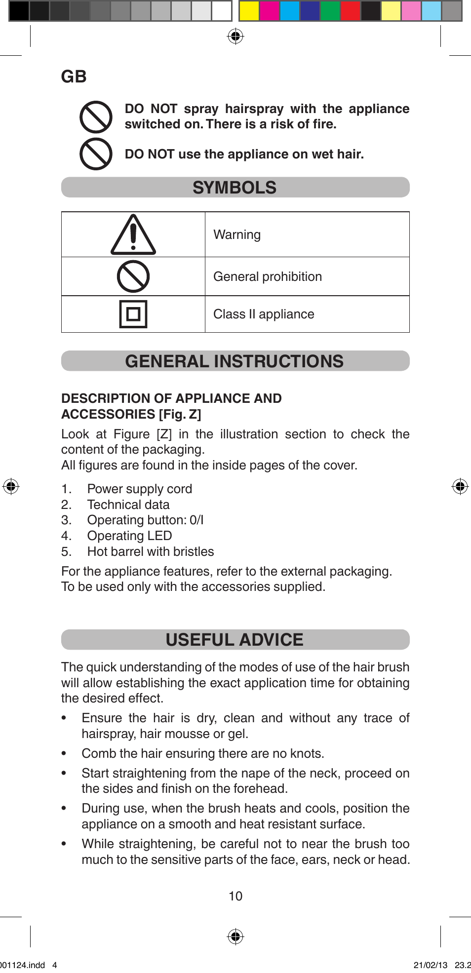 Symbols, General instructions, Useful advice | Imetec BELLISSIMA MAGIC STYLE PB1 25 User Manual | Page 12 / 56