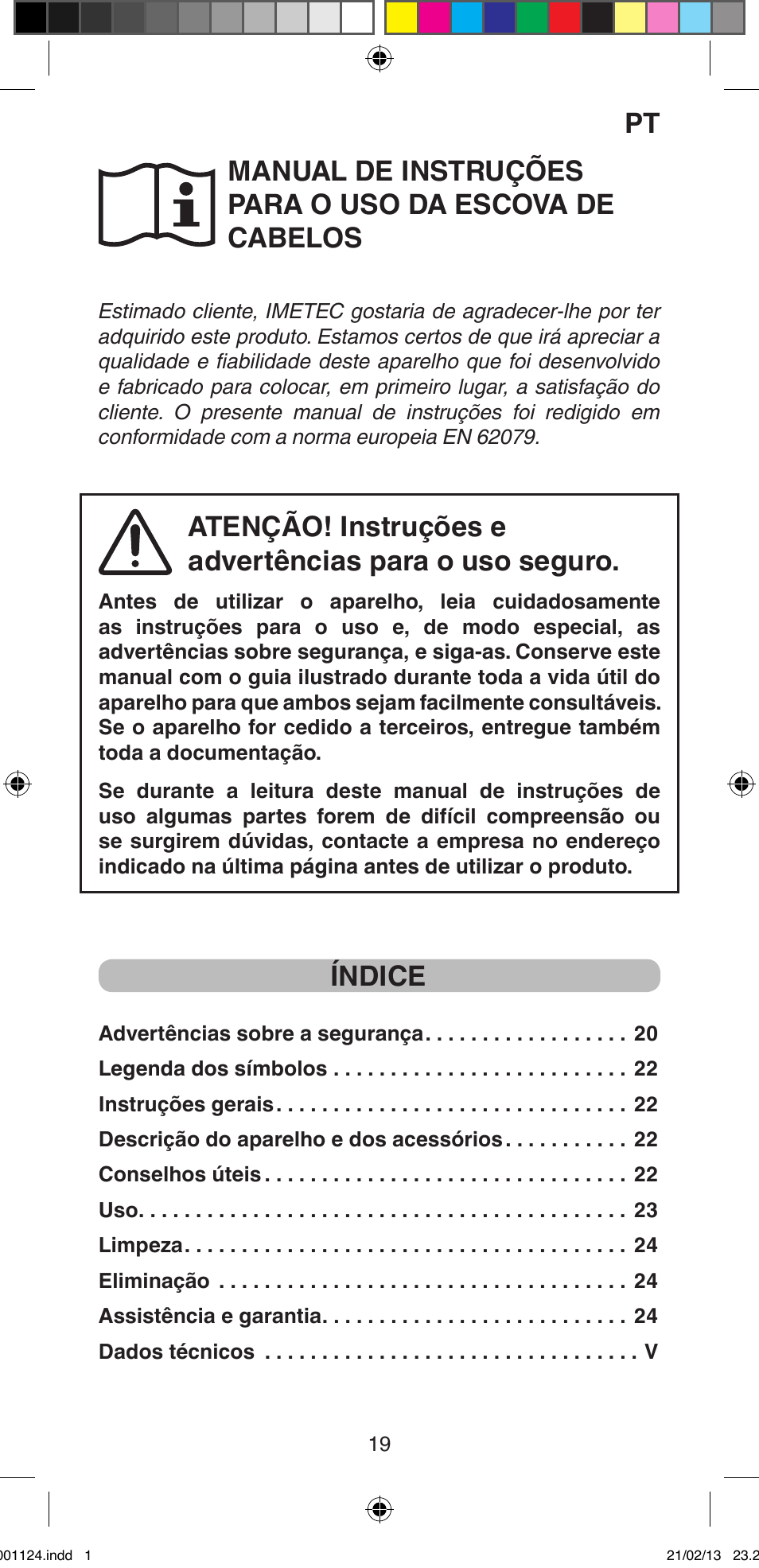 Índice | Imetec BELLISSIMA MAGIC STYLE PB1 25 User Manual | Page 21 / 56