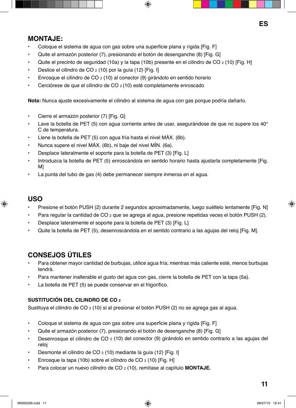 Montaje, Consejos útiles, Es 11 | Imetec ACQUA BLS 100 User Manual | Page 17 / 26