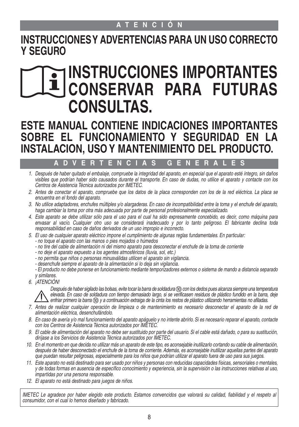 Imetec PROFESSIONAL SERIE VM 1000 User Manual | Page 10 / 29