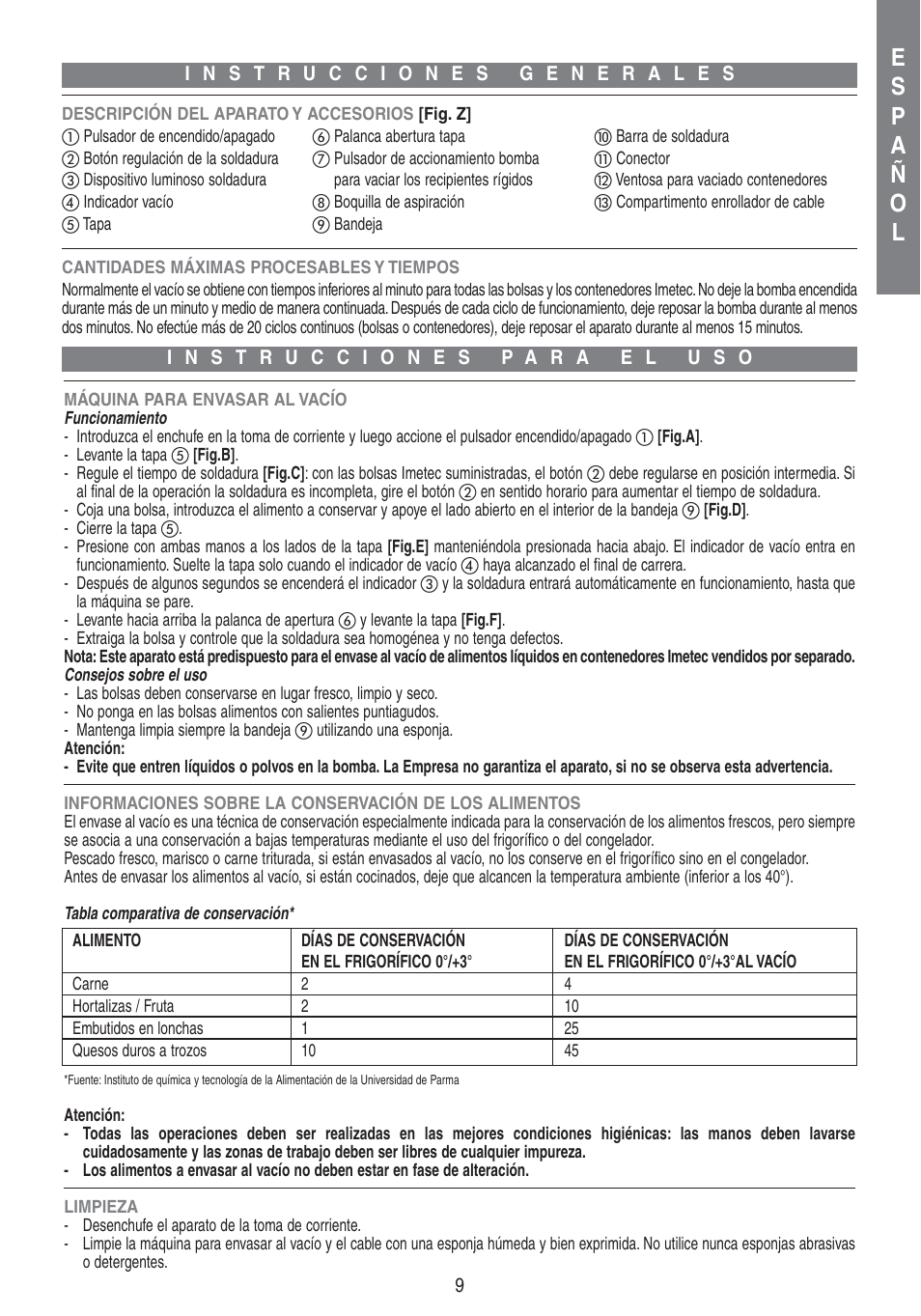 Imetec PROFESSIONAL SERIE VM 1000 User Manual | Page 11 / 29