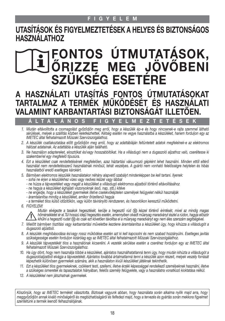 Imetec PROFESSIONAL SERIE VM 1000 User Manual | Page 20 / 29