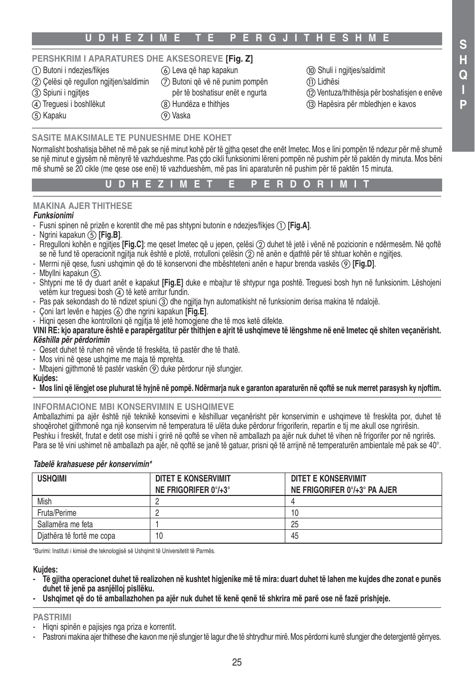 Sh q i p | Imetec PROFESSIONAL SERIE VM 1000 User Manual | Page 27 / 29