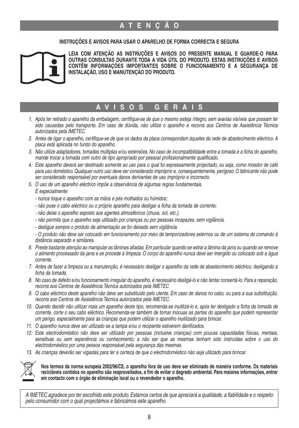 Xst19829-istr-pt | Imetec DOLCEVITA CG1 User Manual | Page 9 / 16