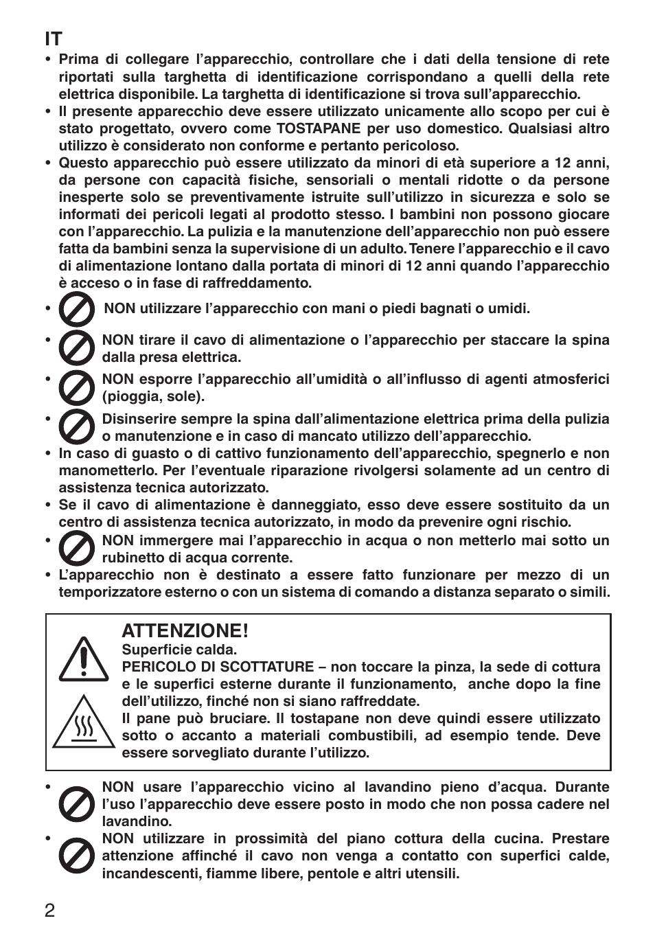 Attenzione | Imetec ECO TS User Manual | Page 7 / 36