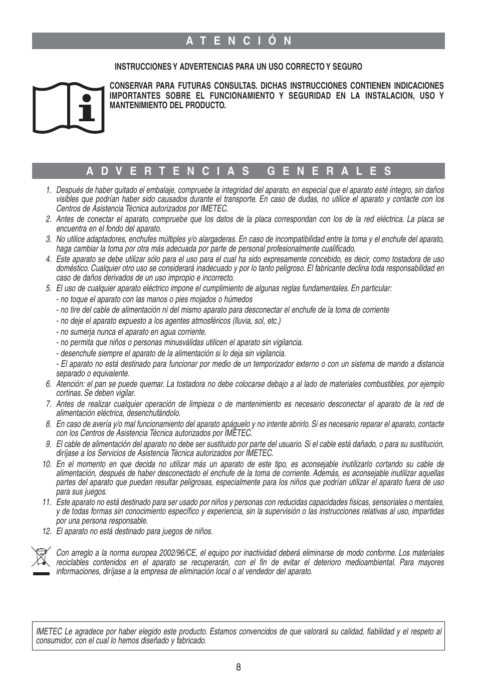 Imetec DOLCEVITA TS5 User Manual | Page 10 / 41