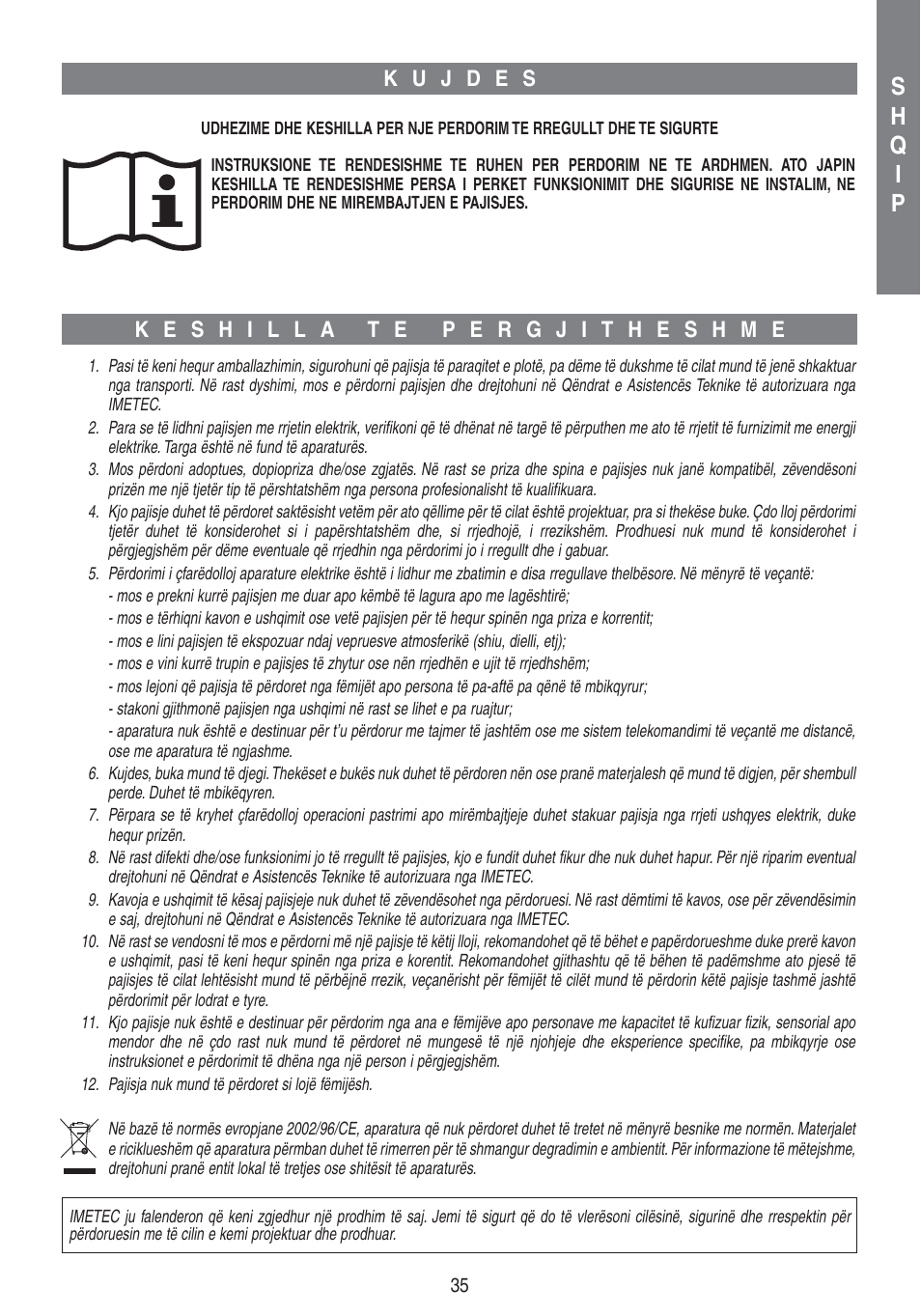 Sh q i p | Imetec DOLCEVITA TS5 User Manual | Page 37 / 41