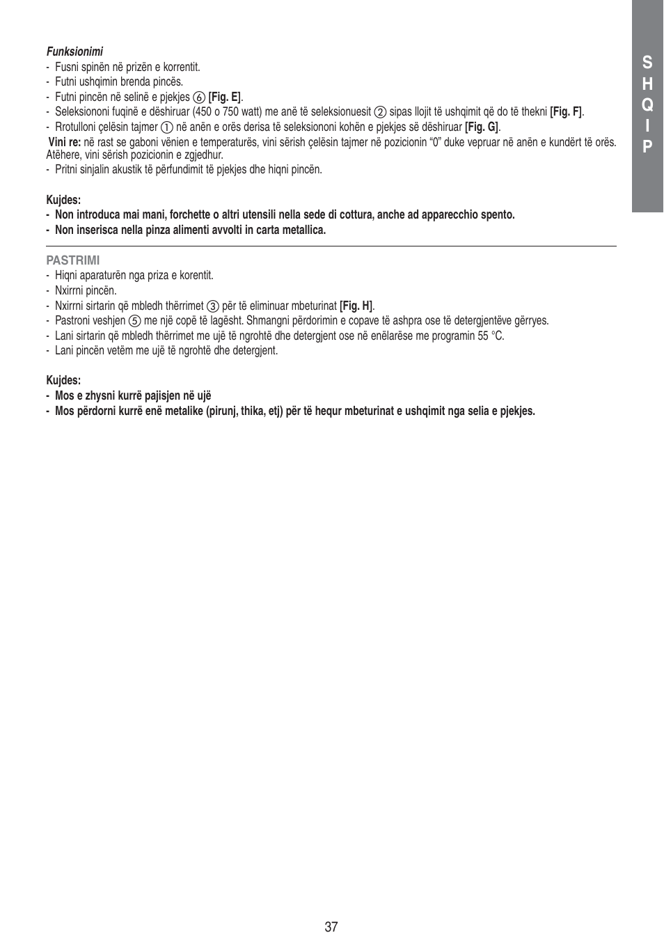Sh q i p | Imetec DOLCEVITA TS5 User Manual | Page 39 / 41