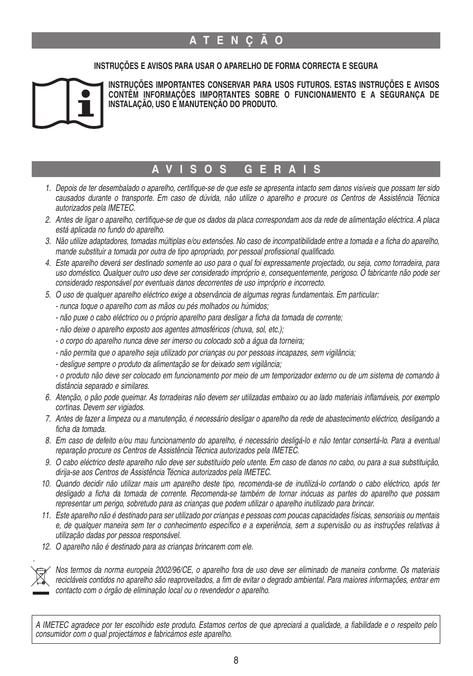 Xst19374-istr-pt.qxd | Imetec DOLCEVITA TS8 User Manual | Page 10 / 19
