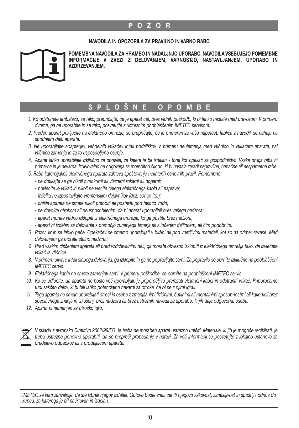 Xst19374-istr-sl.qxd | Imetec DOLCEVITA TS8 User Manual | Page 12 / 19