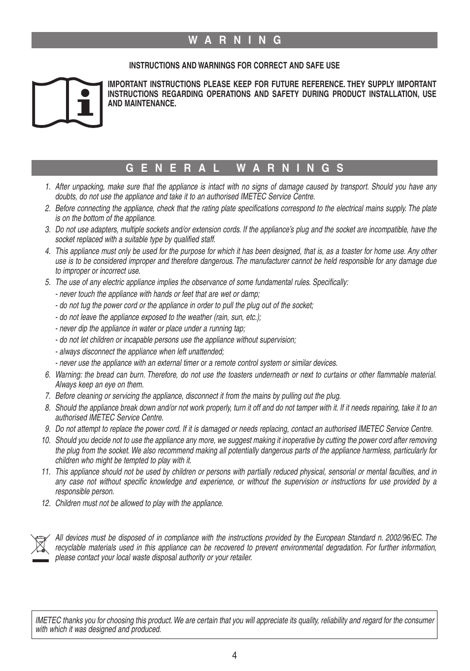 Xst19374-istr-gb.qxd | Imetec DOLCEVITA TS8 User Manual | Page 6 / 19