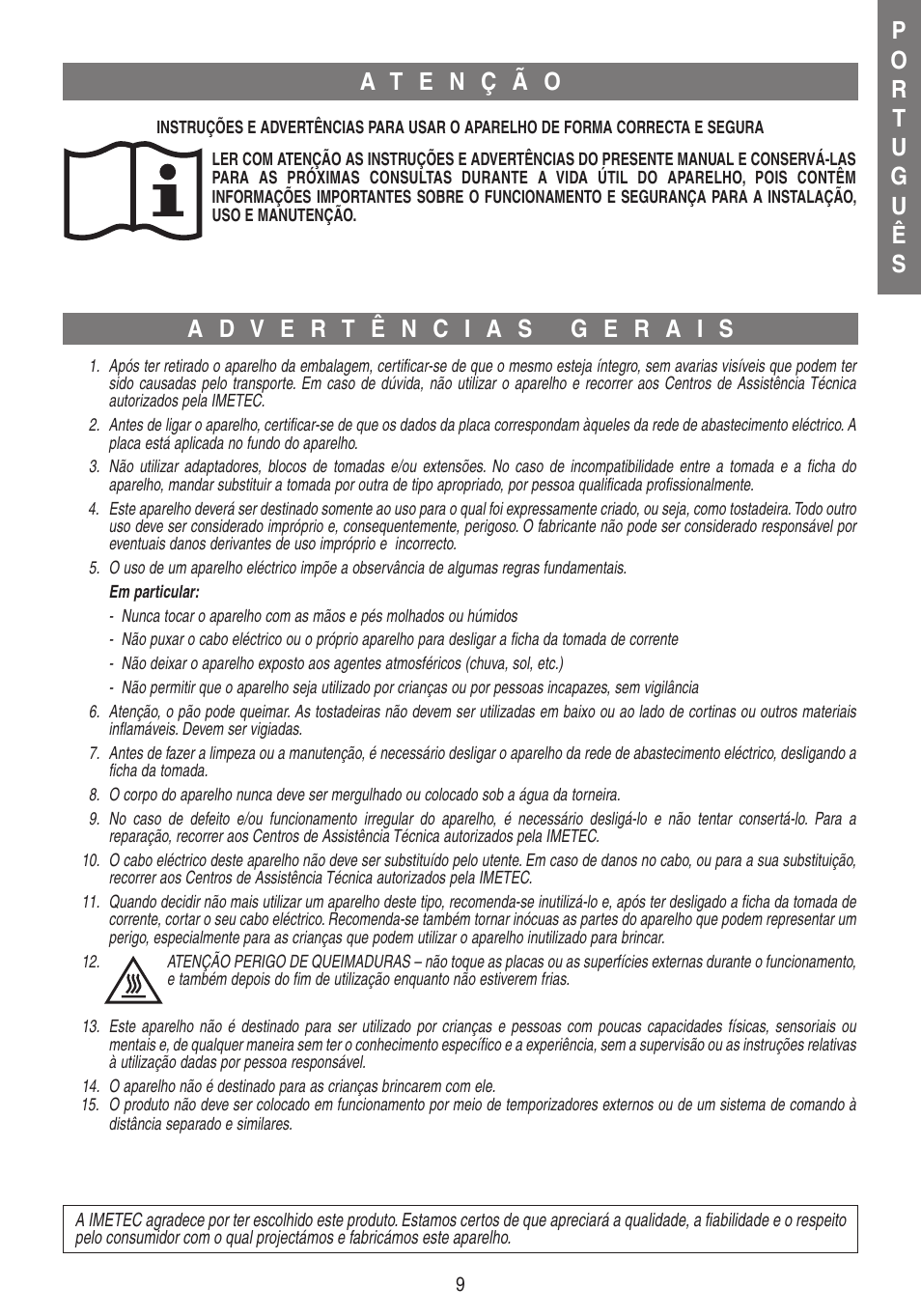 Imetec DOLCEVITA SM3 User Manual | Page 12 / 18