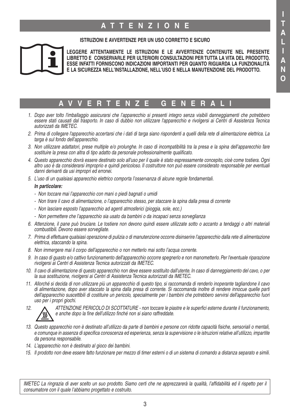 Imetec DOLCEVITA SM3 User Manual | Page 6 / 18